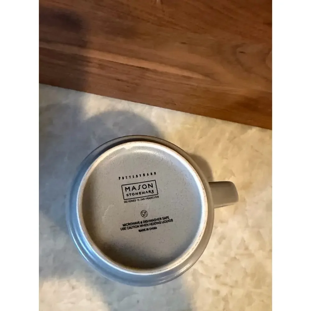 Pottery Barn Mason mug gray